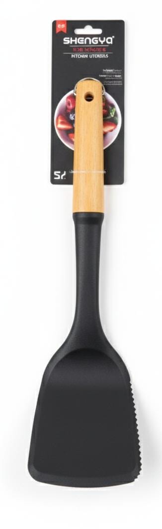 Shengya Non - Stick Silicone Turner with Wooden Handle – Flexible, Heat - Resistant Cooking Spatula (34 cm) - Al Kabayel Discount CentreShengya Non - Stick Silicone Turner with Wooden Handle – Flexible, Heat - Resistant Cooking Spatula (34 cm)Turner SpatulaSHENGYAAl Kabayel Discount Centre