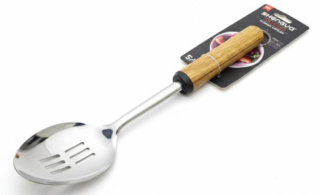Shengya Stainless Steel Slotted Cooking Spoon with Wooden Handle – Durable, Rust - Resistant Serving Tool (33 cm) - Al Kabayel Discount CentreShengya Stainless Steel Slotted Cooking Spoon with Wooden Handle – Durable, Rust - Resistant Serving Tool (33 cm)Slotted SpoonSHENGYAAl Kabayel Discount Centre