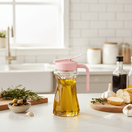 Shishegaran Glass Oil Dispenser with Flip-Top Lid – 350ml - Pink / Yellow / White / Sage Green - Al Kabayel Discount CentreShishegaran Glass Oil Dispenser with Flip-Top Lid – 350ml - Pink / Yellow / White / Sage GreenKitchen Utensils & GadgetsSHISHEGARANAl Kabayel Discount Centre