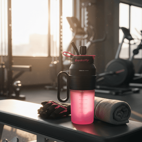 Shuiyinzi Beauty 1200ml Sports Water Bottle – Pink & Black | BPA - Free | Motivational Measurement Markings - Al Kabayel Discount CentreShuiyinzi Beauty 1200ml Sports Water Bottle – Pink & Black | BPA - Free | Motivational Measurement MarkingsWater BottlesSHUIYINZIAl Kabayel Discount Centre