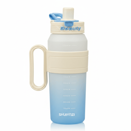 Shuiyinzi "Beauty" Sports Water Bottle – 1200ml | Blue & Cream | BPA - Free Flip - Top with Straw - Al Kabayel Discount CentreShuiyinzi "Beauty" Sports Water Bottle – 1200ml | Blue & Cream | BPA - Free Flip - Top with StrawWater BottlesSHUIYINZIAl Kabayel Discount Centre