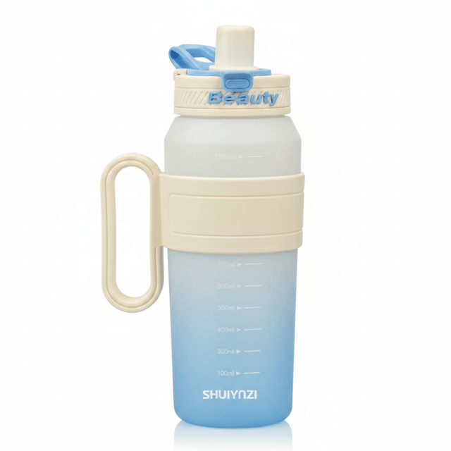 Shuiyinzi "Beauty" Sports Water Bottle – 1200ml | Blue & Cream | BPA - Free Flip - Top with Straw - Al Kabayel Discount CentreShuiyinzi "Beauty" Sports Water Bottle – 1200ml | Blue & Cream | BPA - Free Flip - Top with StrawWater BottlesSHUIYINZIAl Kabayel Discount Centre