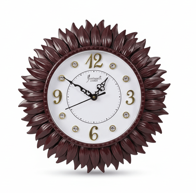 Siddharth Sunburst Decorative Wall Clock 32cm – Rosewood Finish with Crystal Accents | Quartz - Al Kabayel Discount CentreSiddharth Sunburst Decorative Wall Clock 32cm – Rosewood Finish with Crystal Accents | QuartzWall ClocksSIDDHARTHAl Kabayel Discount Centre