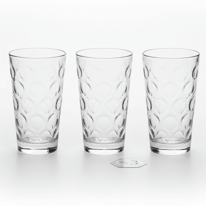 Sigma Premium Clear Drinkware Glass Set – Multipurpose Water & Juice Glasses, 3 Pieces, 250 ml - Al Kabayel Discount CentreSigma Premium Clear Drinkware Glass Set – Multipurpose Water & Juice Glasses, 3 Pieces, 250 mlTumblersSIGMAAl Kabayel Discount Centre