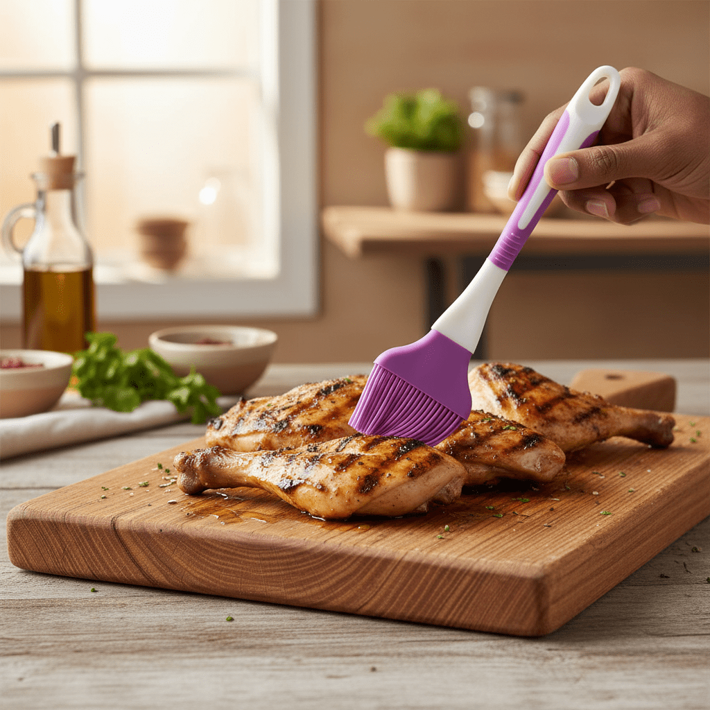 Silicone Oil Basting Brush - 22×6 cm - Purple / Teal Blue - Al Kabayel Discount CentreSilicone Oil Basting Brush - 22×6 cm - Purple / Teal BlueKitchen Utensils & GadgetsAKDCAl Kabayel Discount Centre