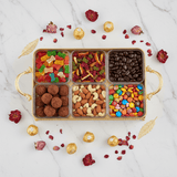 Silu 6 - Section Acrylic Candy Display Box with Gold Metal Holder – Elegant Organizer for Dry Fruits, Nuts & Chocolates – 35 × 28 cm - Al Kabayel Discount CentreSilu 6 - Section Acrylic Candy Display Box with Gold Metal Holder – Elegant Organizer for Dry Fruits, Nuts & Chocolates – 35 × 28 cmJars & Food SaversSILUAl Kabayel Discount Centre