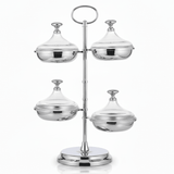 SILU Elegant 4 - Tier Silver Candy Display Stand – Multi - Level Dessert & Sweet Serving Stand 30 cm - Al Kabayel Discount CentreSILU Elegant 4 - Tier Silver Candy Display Stand – Multi - Level Dessert & Sweet Serving Stand 30 cmServing TraysSILUAl Kabayel Discount Centre