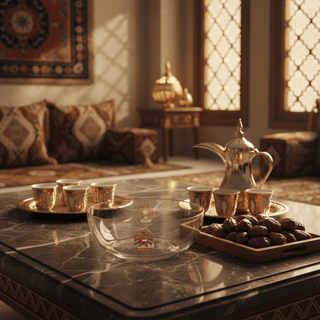 Silu Premium Glass Serving Bowl with UAE Falcon Emblem & Gold Rim – 20cm - Al Kabayel Discount CentreSilu Premium Glass Serving Bowl with UAE Falcon Emblem & Gold Rim – 20cmBowlsSILUAl Kabayel Discount Centre