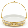 Silu White Ceramic Round Serving Tray with Ornate Golden Metal Base & Arched Handle – 10 Inch - Al Kabayel Discount CentreSilu White Ceramic Round Serving Tray with Ornate Golden Metal Base & Arched Handle – 10 InchServing TraysSILUAl Kabayel Discount Centre