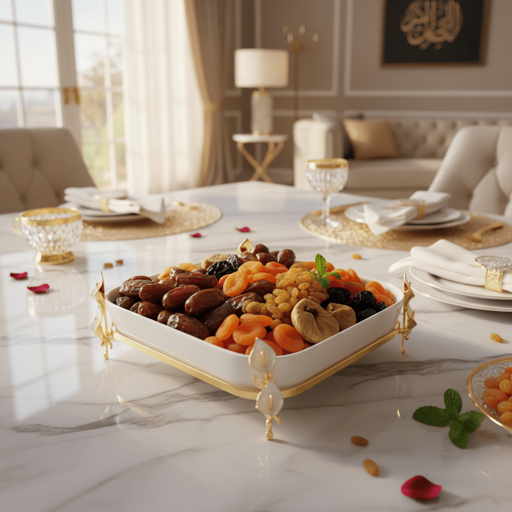 Silu White Ceramic Square Serving Tray with Ornate Golden Metal Base 10 Inch - Al Kabayel Discount CentreSilu White Ceramic Square Serving Tray with Ornate Golden Metal Base 10 InchServing TraysSILUAl Kabayel Discount Centre