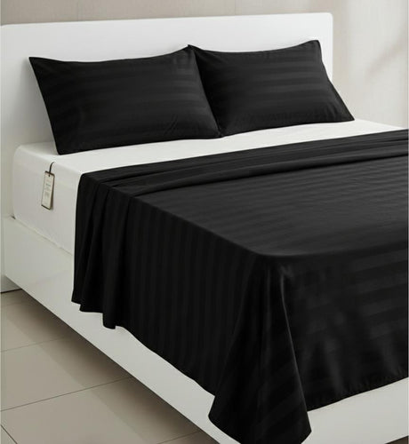 Silvana Black Cotton Flat Bedsheet 250x275cm with 2 Luxurious Pillowcases - Al Kabayel Discount CentreSilvana Black Cotton Flat Bedsheet 250x275cm with 2 Luxurious PillowcasesBeddingSILVANAAl Kabayel Discount Centre