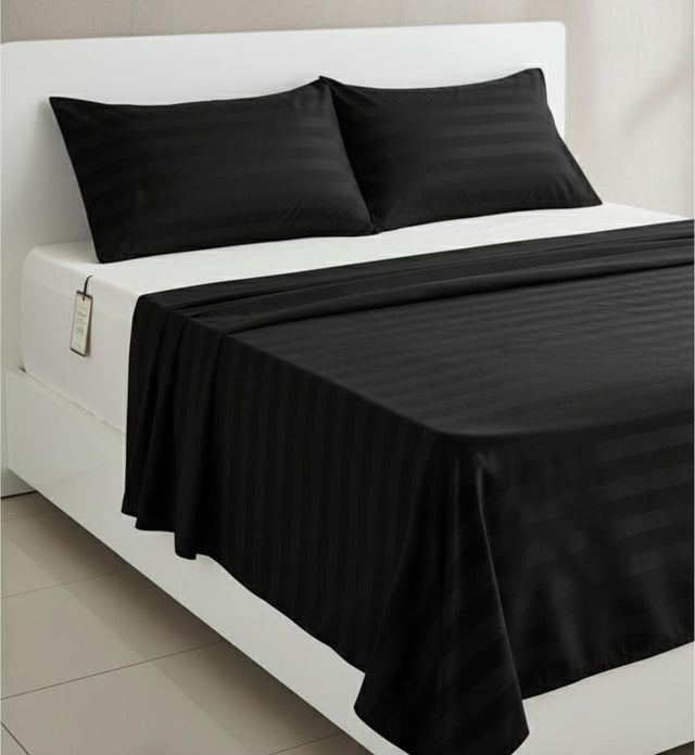 Silvana Black Cotton Flat Bedsheet 250x275cm with 2 Luxurious Pillowcases - Al Kabayel Discount CentreSilvana Black Cotton Flat Bedsheet 250x275cm with 2 Luxurious PillowcasesBeddingSILVANAAl Kabayel Discount Centre