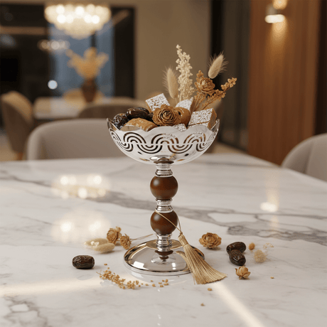 Silver & Brown Metal Footed Candy Bowl - 23×20 cm - Al Kabayel Discount CentreSilver & Brown Metal Footed Candy Bowl - 23×20 cmBowlsAKDCAl Kabayel Discount Centre