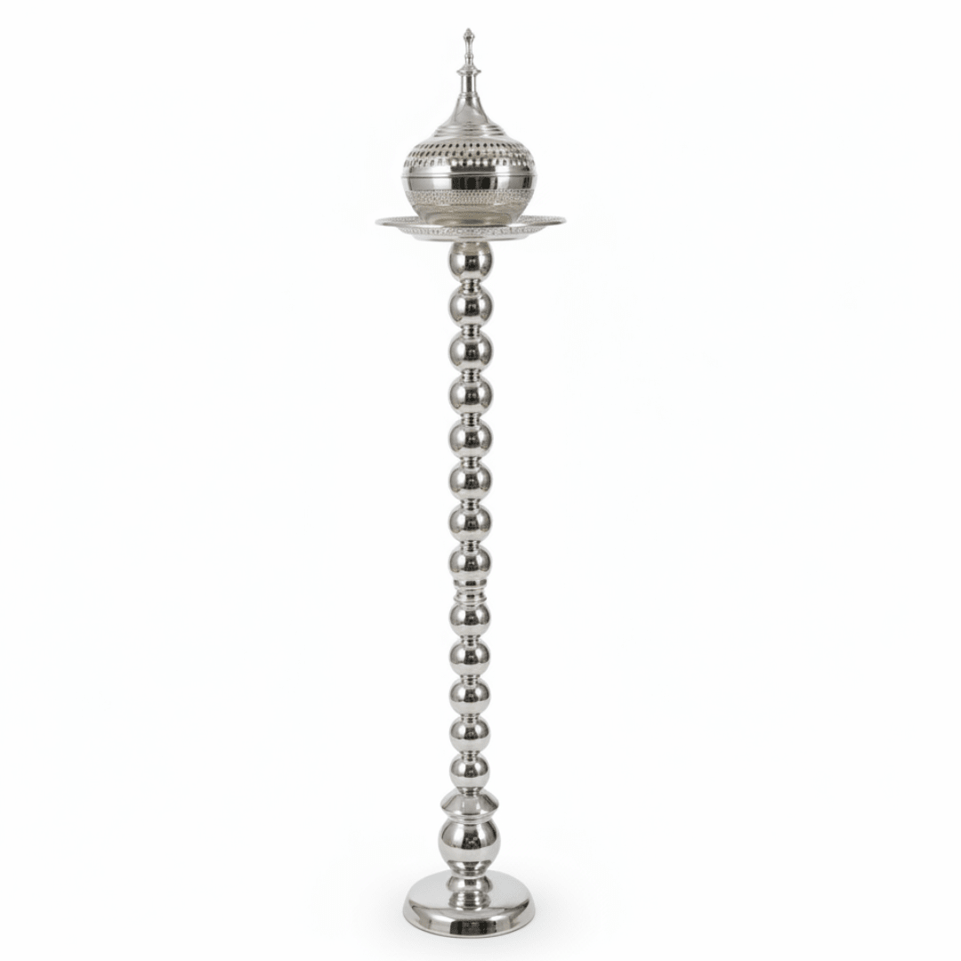 Silver Elegance Incense Burner — Tall Floor Stand, 80cm - Al Kabayel Discount CentreSilver Elegance Incense Burner — Tall Floor Stand, 80cmIncense BurnerAKDCAl Kabayel Discount Centre