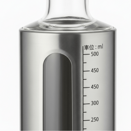 Silver Glass Cruet Bottle with Measurement Scale — 500ml - Al Kabayel Discount CentreSilver Glass Cruet Bottle with Measurement Scale — 500mlKitchen Utensils & GadgetsAKDCAl Kabayel Discount Centre