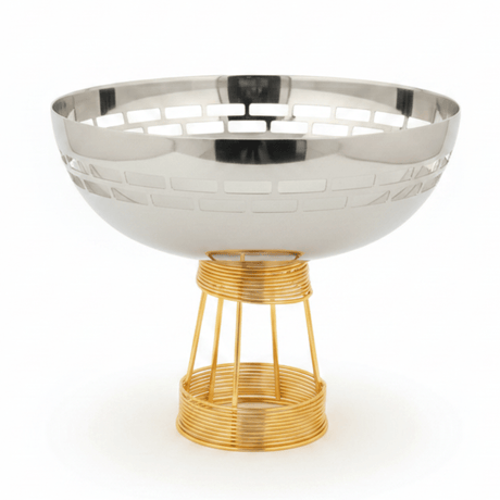 Silver & Gold Stainless Steel Footed Candy Bowl — 25×23 cm - Al Kabayel Discount CentreSilver & Gold Stainless Steel Footed Candy Bowl — 25×23 cmBowlsAKDCAl Kabayel Discount Centre