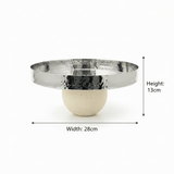Silver Hammered Metal Candy Tray with Cream Chalk Base - 28 cm × 13 cm - Al Kabayel Discount CentreSilver Hammered Metal Candy Tray with Cream Chalk Base - 28 cm × 13 cmServing TraysAKDCAl Kabayel Discount Centre