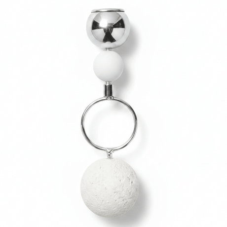 Silver Metal Candle Holder with Round Chalk Base – 20cm - Al Kabayel Discount CentreSilver Metal Candle Holder with Round Chalk Base – 20cmHome Décor AccentsAKDCAl Kabayel Discount Centre