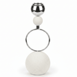 Silver Metal Candle Holder with White Round Chalk Base for Table Centerpieces – 23cm - Al Kabayel Discount CentreSilver Metal Candle Holder with White Round Chalk Base for Table Centerpieces – 23cmHome Décor AccentsAKDCAl Kabayel Discount Centre