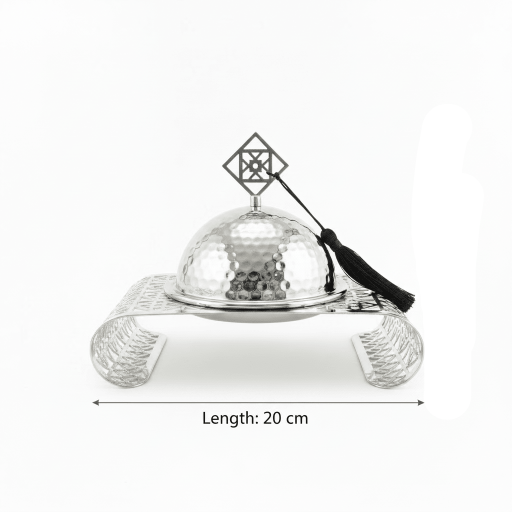 Silver Metal Candy Bowl with Filigree Base & Dome Lid — 20×13 cm - Al Kabayel Discount CentreSilver Metal Candy Bowl with Filigree Base & Dome Lid — 20×13 cmBowlsAKDCAl Kabayel Discount Centre