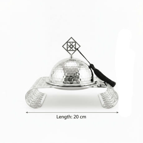 Silver Metal Candy Bowl with Filigree Base & Dome Lid — 20×13 cm - Al Kabayel Discount CentreSilver Metal Candy Bowl with Filigree Base & Dome Lid — 20×13 cmBowlsAKDCAl Kabayel Discount Centre