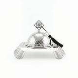 Silver Metal Candy Bowl with Filigree Base & Dome Lid — 20×13 cm - Al Kabayel Discount CentreSilver Metal Candy Bowl with Filigree Base & Dome Lid — 20×13 cmBowlsAKDCAl Kabayel Discount Centre