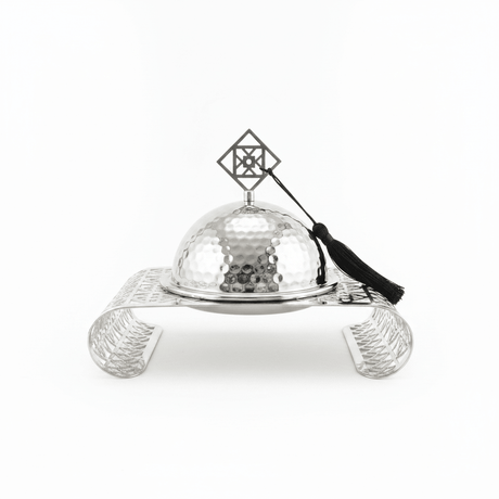 Silver Metal Candy Bowl with Filigree Base & Dome Lid — 20×13 cm - Al Kabayel Discount CentreSilver Metal Candy Bowl with Filigree Base & Dome Lid — 20×13 cmBowlsAKDCAl Kabayel Discount Centre