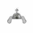 Silver Metal Candy Plate with Dome Lid & Decorative Base — 23×16cm - Al Kabayel Discount CentreSilver Metal Candy Plate with Dome Lid & Decorative Base — 23×16cmServing TraysAKDCAl Kabayel Discount Centre