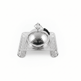 Silver Metal Candy Plate with Dome Lid & Ornate Base - 25×20cm - Al Kabayel Discount CentreSilver Metal Candy Plate with Dome Lid & Ornate Base - 25×20cmServing TraysAKDCAl Kabayel Discount Centre