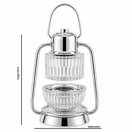 Silver Metal & Crystal Glass Lantern Style Incense Burner – 25×10 cm - Al Kabayel Discount CentreSilver Metal & Crystal Glass Lantern Style Incense Burner – 25×10 cmIncense BurnersAKDCAl Kabayel Discount Centre