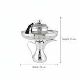 Silver Metal Dallah Candy Tray with Lattice Lid - 25 × 23 cm - Al Kabayel Discount CentreSilver Metal Dallah Candy Tray with Lattice Lid - 25 × 23 cmServing TraysAKDCAl Kabayel Discount Centre