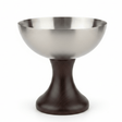 Silver Metal & Dark Wood Footed Dessert Cup | Elegant Pedestal Serving Bowl | 10×10 cm | - Al Kabayel Discount CentreSilver Metal & Dark Wood Footed Dessert Cup | Elegant Pedestal Serving Bowl | 10×10 cm |BowlsAKDCAl Kabayel Discount Centre