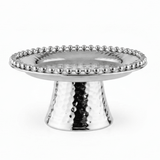 Silver Metal Footed Round Candy & Dates Tray with Beaded Rim | Hammered Pedestal Serving Dish | - Al Kabayel Discount CentreSilver Metal Footed Round Candy & Dates Tray with Beaded Rim | Hammered Pedestal Serving Dish |Serving TraysAKDCAl Kabayel Discount Centre