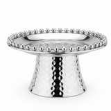 Silver Metal Footed Round Candy & Dates Tray with Beaded Rim | Hammered Pedestal Serving Dish | - Al Kabayel Discount CentreSilver Metal Footed Round Candy & Dates Tray with Beaded Rim | Hammered Pedestal Serving Dish |Serving TraysAKDCAl Kabayel Discount Centre