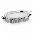 Silver Metal Oval Candy & Serving Tray with Elegant Side Handles and Geometric Arch Stand | Hammered Finish | Premium Hospitality Décor | - Al Kabayel Discount CentreSilver Metal Oval Candy & Serving Tray with Elegant Side Handles and Geometric Arch Stand | Hammered Finish | Premium Hospitality Décor |Serving TraysAKDCAl Kabayel Discount Centre