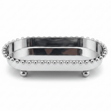 Silver Metal Oval Candy & Sweets Serving Tray with Beaded Pearl Border and Ball Feet — 20×10 cm - Al Kabayel Discount CentreSilver Metal Oval Candy & Sweets Serving Tray with Beaded Pearl Border and Ball Feet — 20×10 cmServing TraysAKDCAl Kabayel Discount Centre