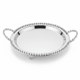 Silver Metal Round Candy Tray with Decorative Beaded Rim and Ornate Handles - Al Kabayel Discount CentreSilver Metal Round Candy Tray with Decorative Beaded Rim and Ornate HandlesServing TraysAKDCAl Kabayel Discount Centre