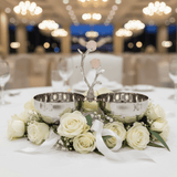 Silver Stainless Steel 2-Part Candy & Nuts Bowl with Rose Decoration – Elegant Serving Dish for Home, Weddings & Gifting | 10×10 cm - Al Kabayel Discount CentreSilver Stainless Steel 2-Part Candy & Nuts Bowl with Rose Decoration – Elegant Serving Dish for Home, Weddings & Gifting | 10×10 cmBowlsAKDCAl Kabayel Discount Centre