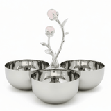 Silver Stainless Steel 3-Part Candy & Nuts Serving Bowl Set with Decorative Rose Stem Handle | 10×10 cm | - Al Kabayel Discount CentreSilver Stainless Steel 3-Part Candy & Nuts Serving Bowl Set with Decorative Rose Stem Handle | 10×10 cm |BowlsAKDCAl Kabayel Discount Centre