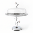 Silver Stainless Steel Footed Cake Stand with Clear Acrylic Dome Cover | 25×25 cm | - Al Kabayel Discount CentreSilver Stainless Steel Footed Cake Stand with Clear Acrylic Dome Cover | 25×25 cm |Serving TraysAKDCAl Kabayel Discount Centre