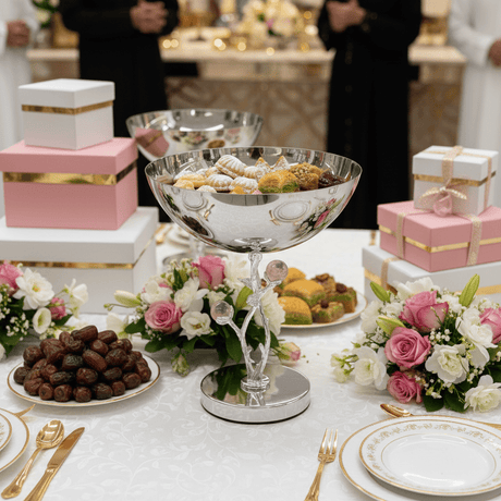 Silver Stainless Steel Footed Candy Bowl with Decorative Rose Stem & Pink Balls – 20×24cm - Al Kabayel Discount CentreSilver Stainless Steel Footed Candy Bowl with Decorative Rose Stem & Pink Balls – 20×24cmBowlsAKDCAl Kabayel Discount Centre