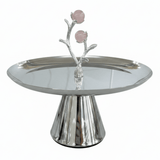 Silver Stainless Steel Footed Candy & Sweets Tray with Rose Quartz Ball Tree 14×24 cm - Al Kabayel Discount CentreSilver Stainless Steel Footed Candy & Sweets Tray with Rose Quartz Ball Tree 14×24 cmServing TraysAKDCAl Kabayel Discount Centre