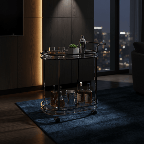 Silver Stainless Steel & Glass 2-Tier Serving Cart - 78×70×40 cm - Al Kabayel Discount CentreSilver Stainless Steel & Glass 2-Tier Serving Cart - 78×70×40 cmOrganizers & AccessoriesAKDCAl Kabayel Discount Centre