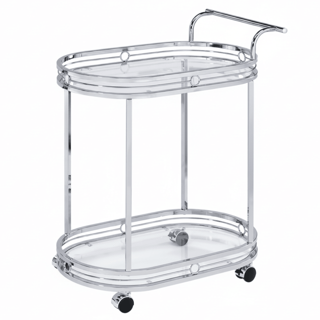 Silver Stainless Steel & Glass 2-Tier Serving Cart - 78×70×40 cm - Al Kabayel Discount CentreSilver Stainless Steel & Glass 2-Tier Serving Cart - 78×70×40 cmOrganizers & AccessoriesAKDCAl Kabayel Discount Centre
