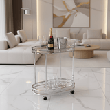 Silver Stainless Steel & Glass 2-Tier Serving Cart - 78×70×40 cm - Al Kabayel Discount CentreSilver Stainless Steel & Glass 2-Tier Serving Cart - 78×70×40 cmOrganizers & AccessoriesAKDCAl Kabayel Discount Centre