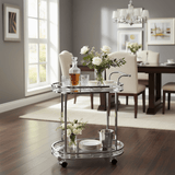 Silver Stainless Steel & Glass 2-Tier Serving Cart - 78×70×40 cm - Al Kabayel Discount CentreSilver Stainless Steel & Glass 2-Tier Serving Cart - 78×70×40 cmOrganizers & AccessoriesAKDCAl Kabayel Discount Centre