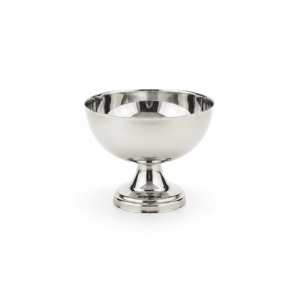 Silver Stainless Steel Ice Cream Bowl with Pedestal Base - 8×9 cm - Al Kabayel Discount CentreSilver Stainless Steel Ice Cream Bowl with Pedestal Base - 8×9 cmBowlsAKDCAl Kabayel Discount Centre
