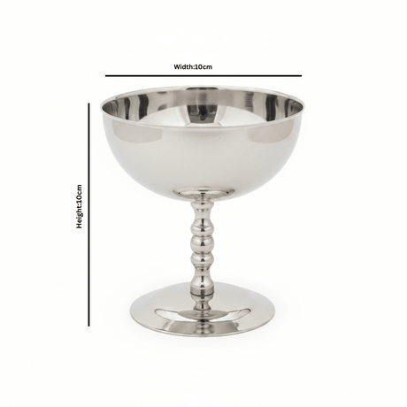Silver Stainless Steel Ice Cream Bowl with Stem - 10×10 cm - Al Kabayel Discount CentreSilver Stainless Steel Ice Cream Bowl with Stem - 10×10 cmBowlsAKDCAl Kabayel Discount Centre