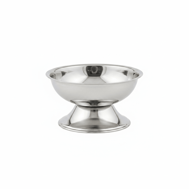 Silver Stainless Steel Ice Cream Cup with Pedestal Base – 10×5 cm - Al Kabayel Discount CentreSilver Stainless Steel Ice Cream Cup with Pedestal Base – 10×5 cmBowlsAKDCAl Kabayel Discount Centre