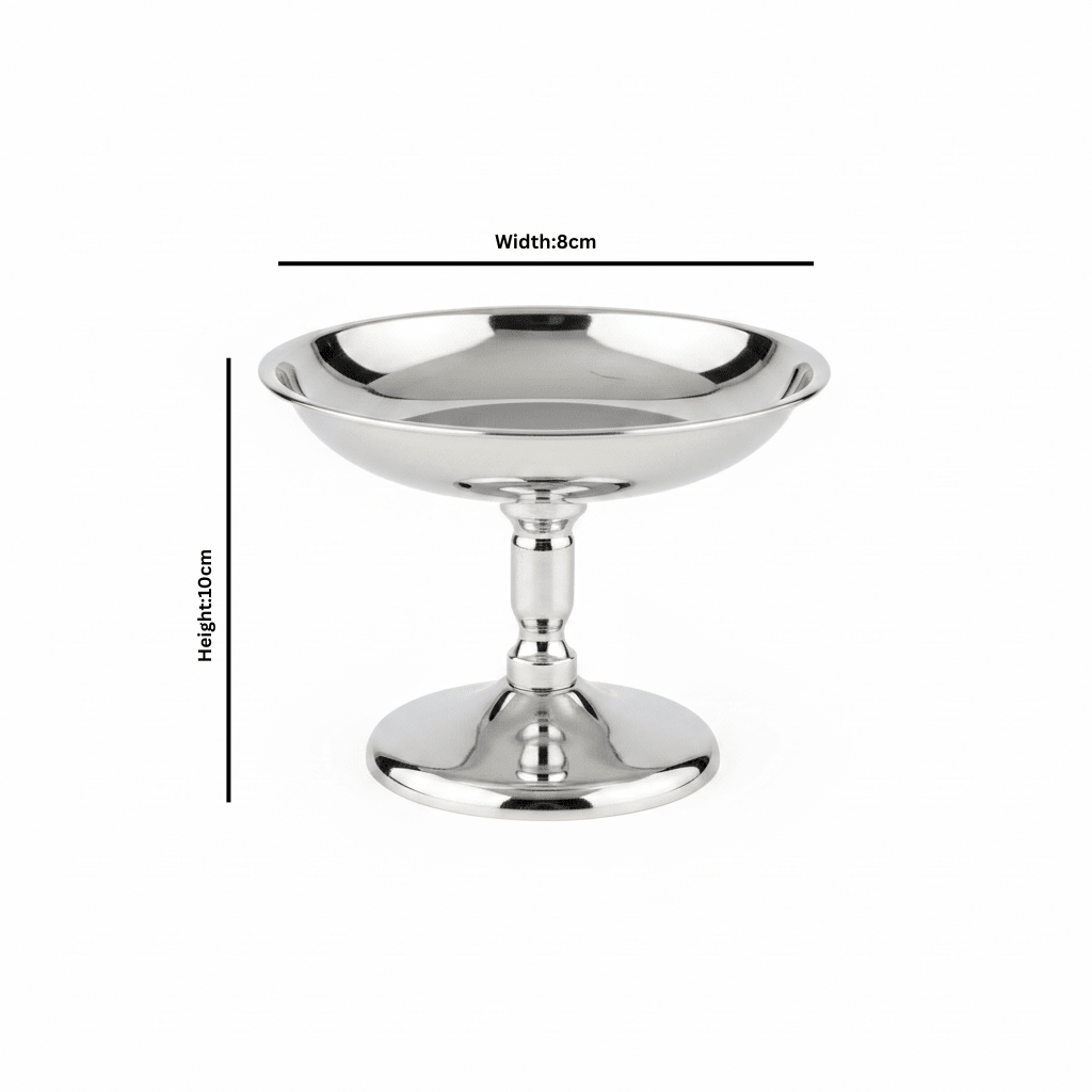 Silver Stainless Steel Pudding Cup with Pedestal Stand - 10×8 cm - Al Kabayel Discount CentreSilver Stainless Steel Pudding Cup with Pedestal Stand - 10×8 cmBowlsAKDCAl Kabayel Discount Centre